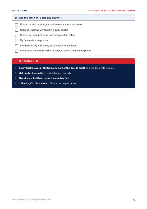 Page of word-for-word negotiation scripts